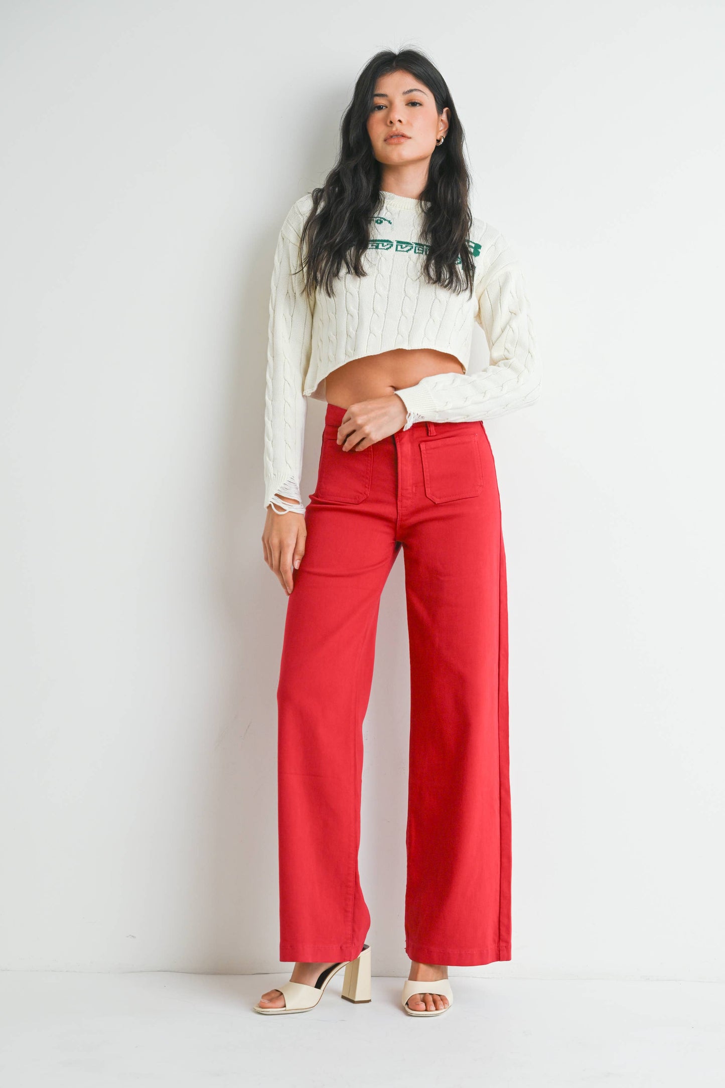 True Red Patch Pocket Jeans