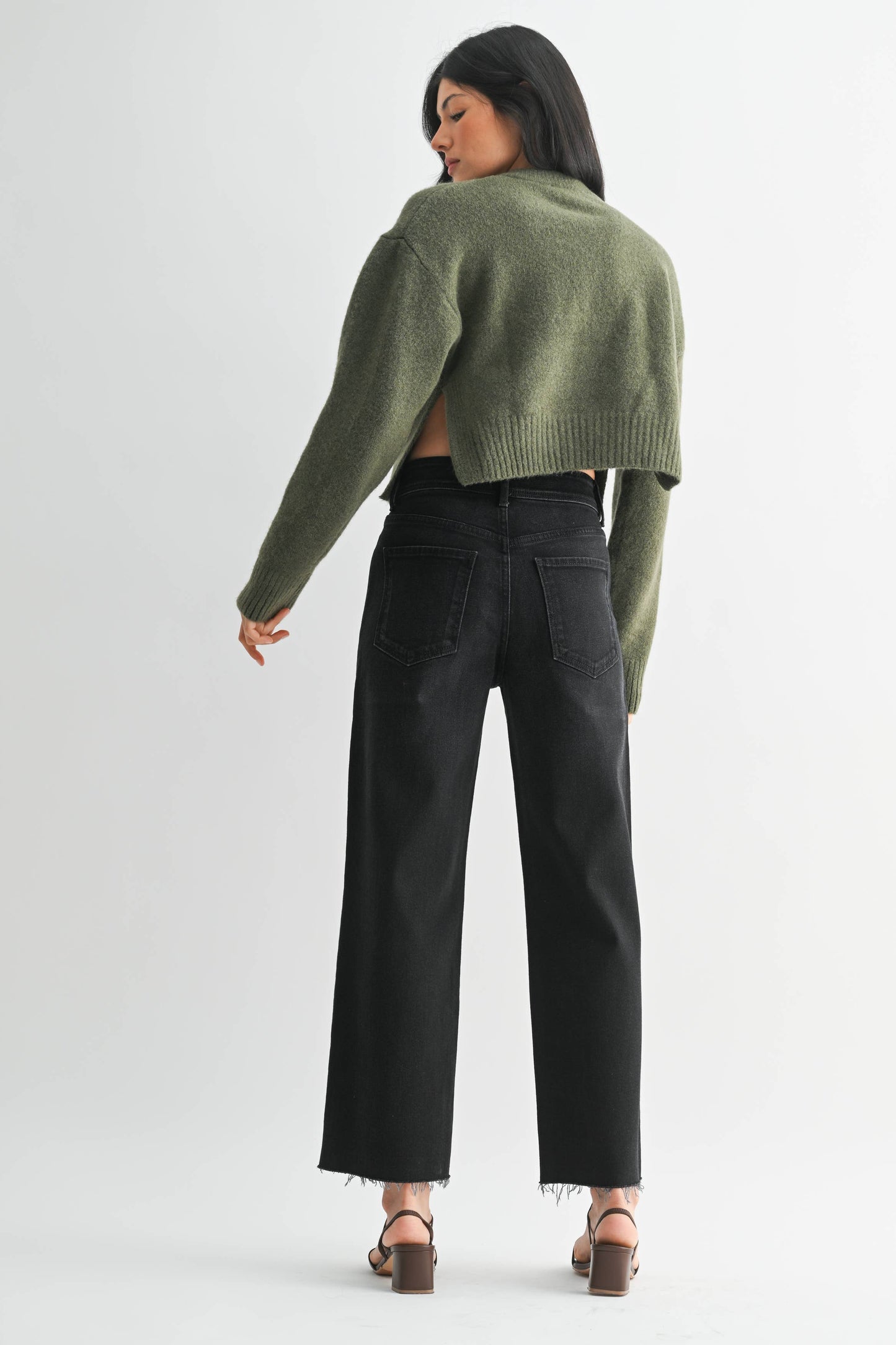 High Rise Utility Wide Leg Jeans