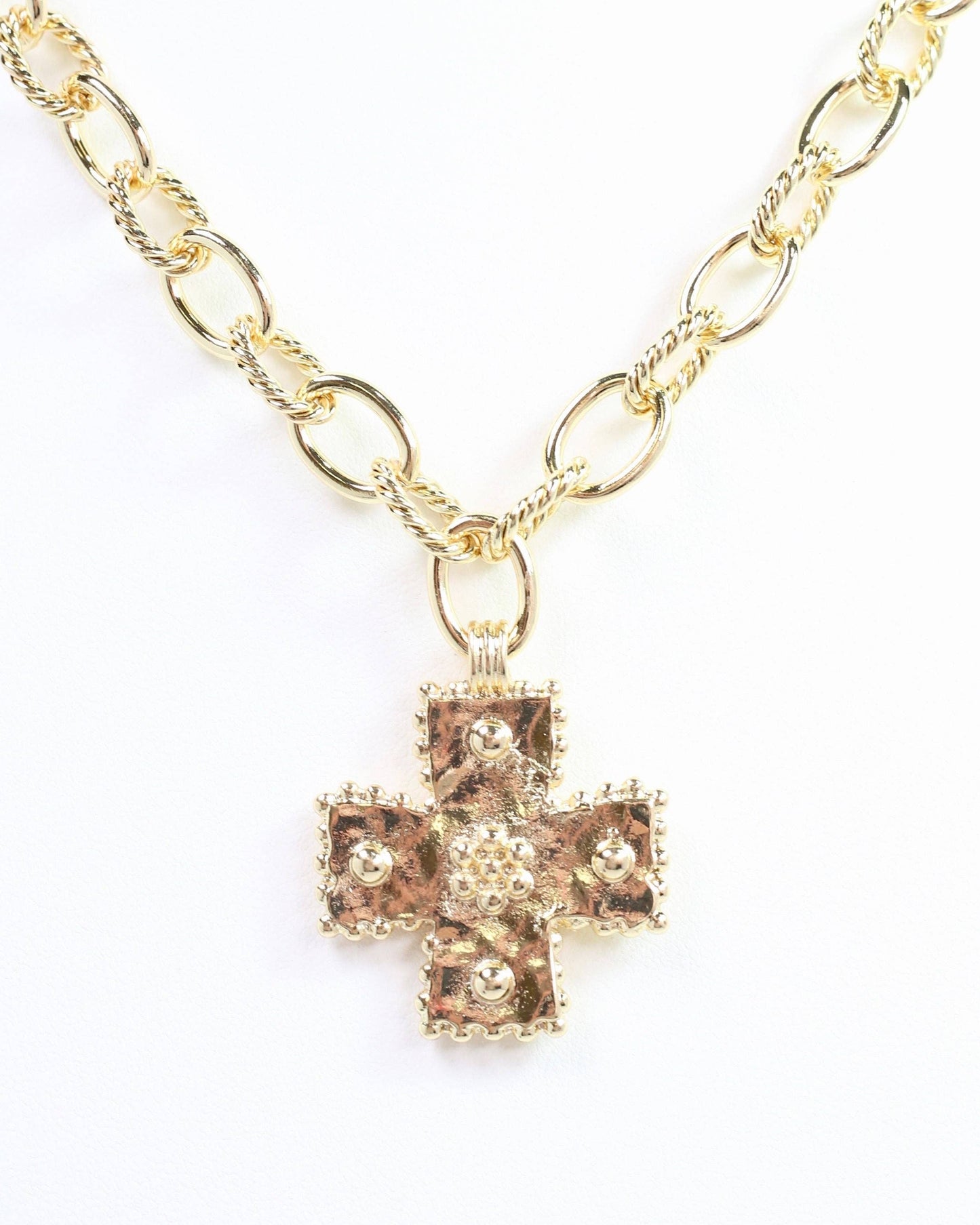 Murray Cross Charm Necklace - Gold