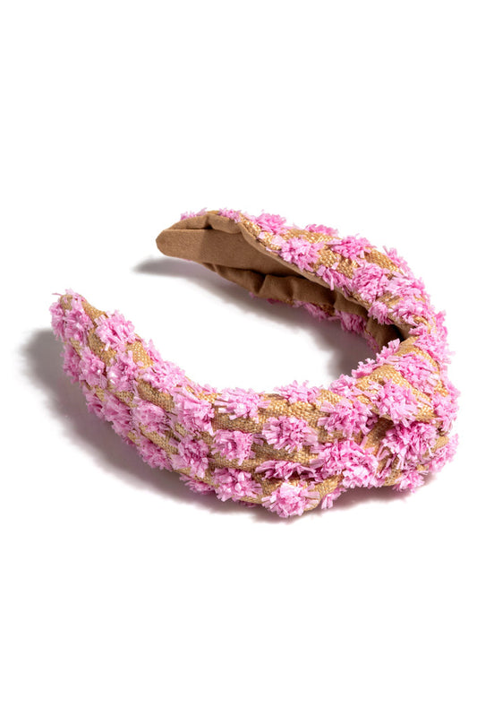 Shiraleah - Tufted Straw Knotted Headband - Pink