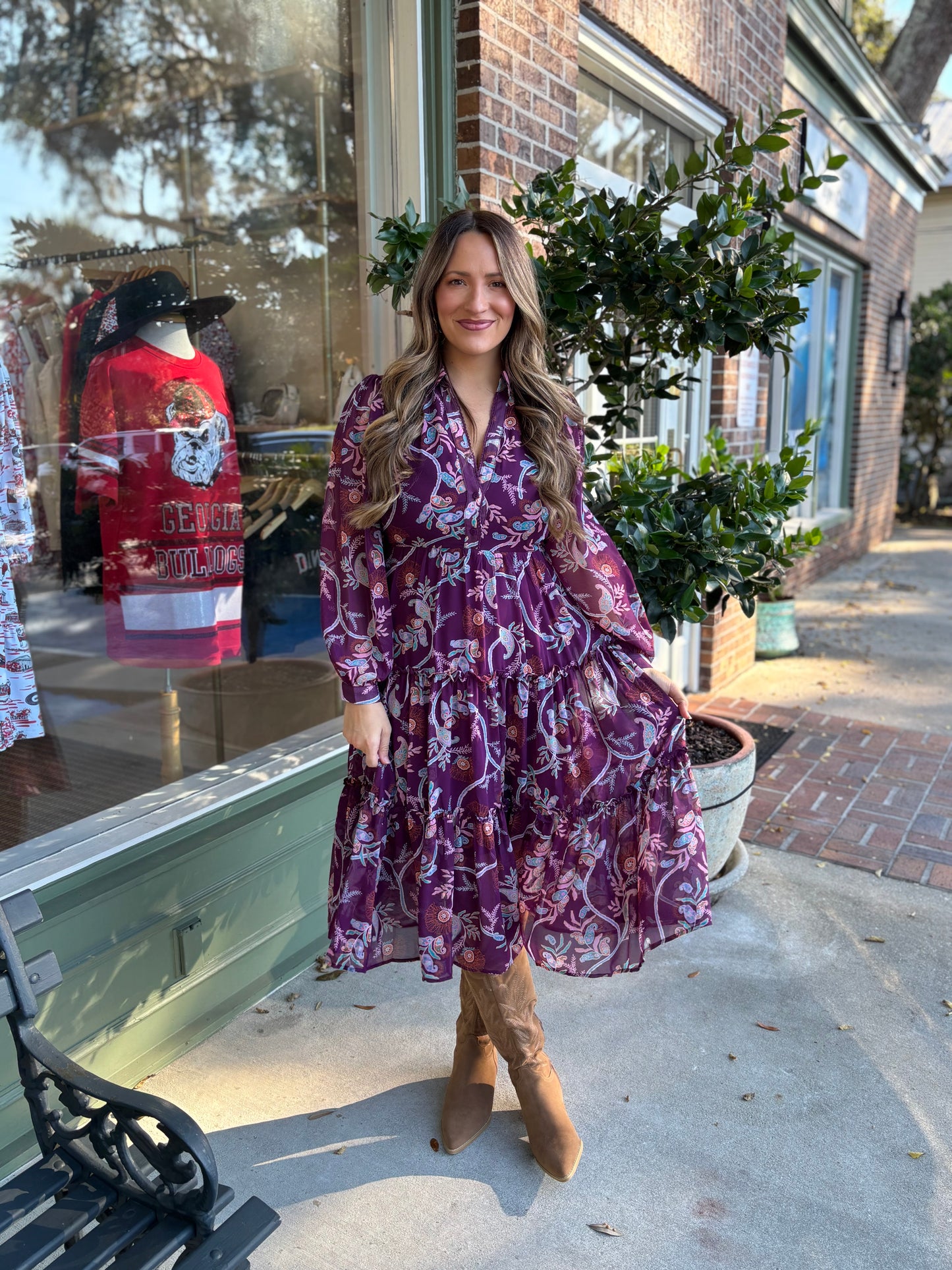 Paisley Plum Dress