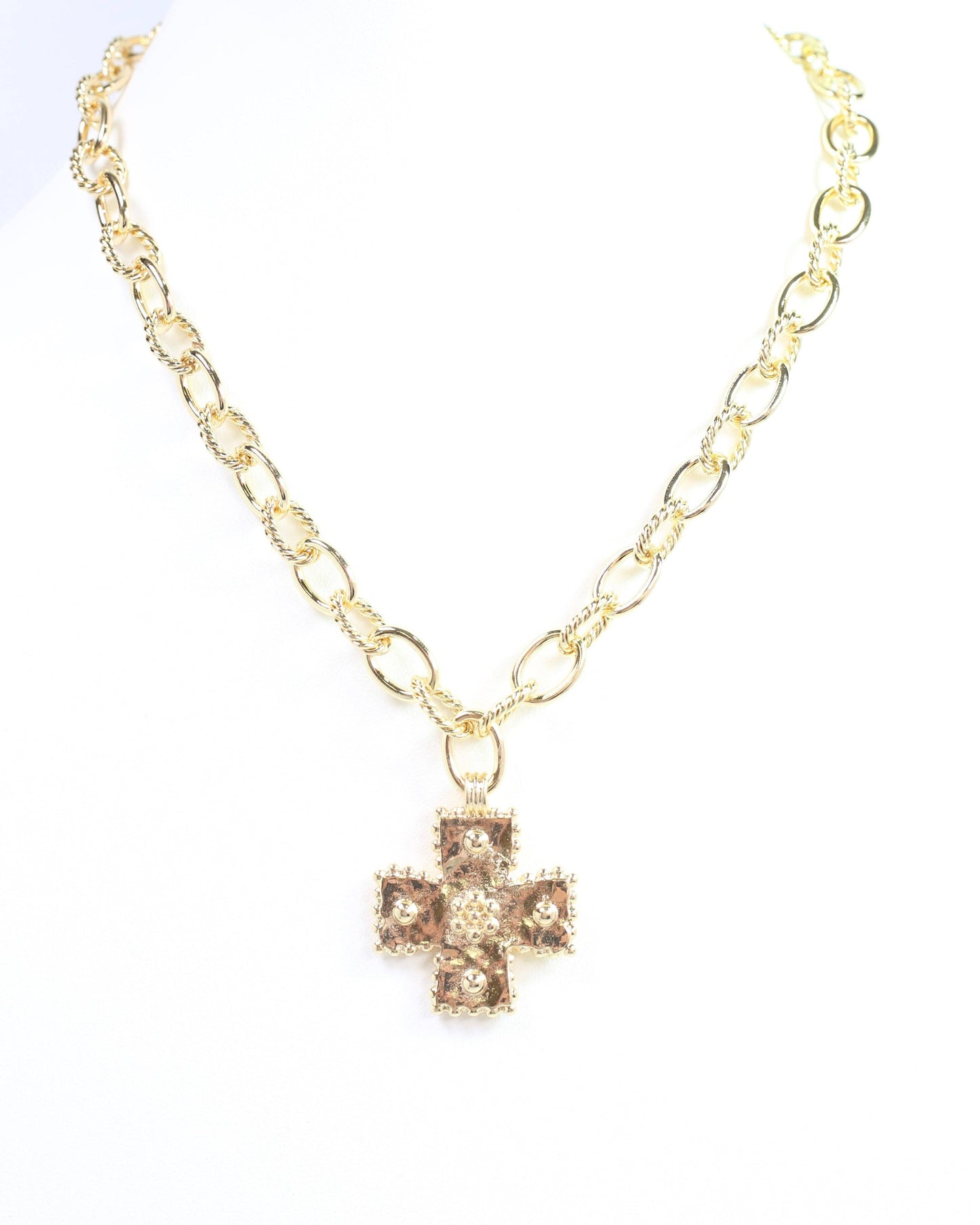 Murray Cross Charm Necklace - Gold