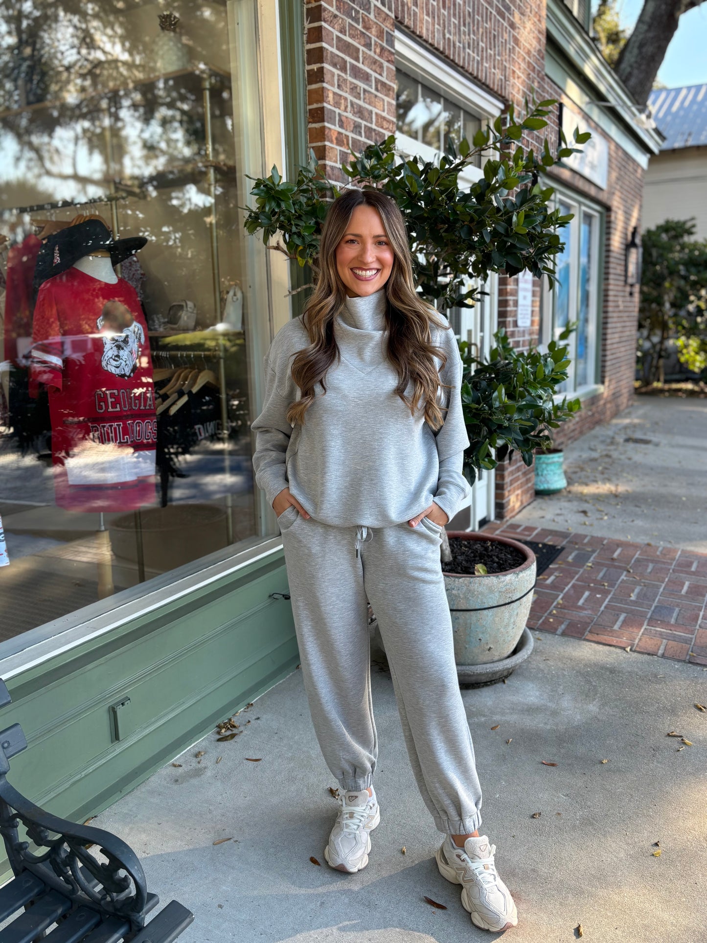 Milly Mock Neck Modal Pullover - Heather Gray