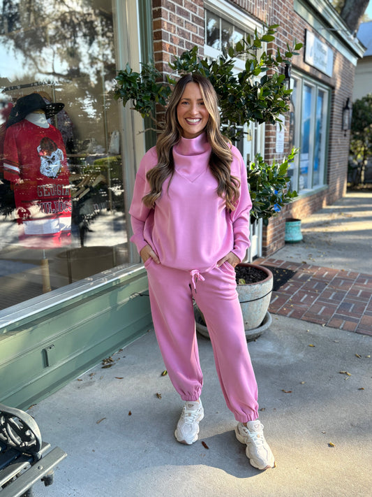 Milly Mock Neck Modal Pullover - Bubblegum