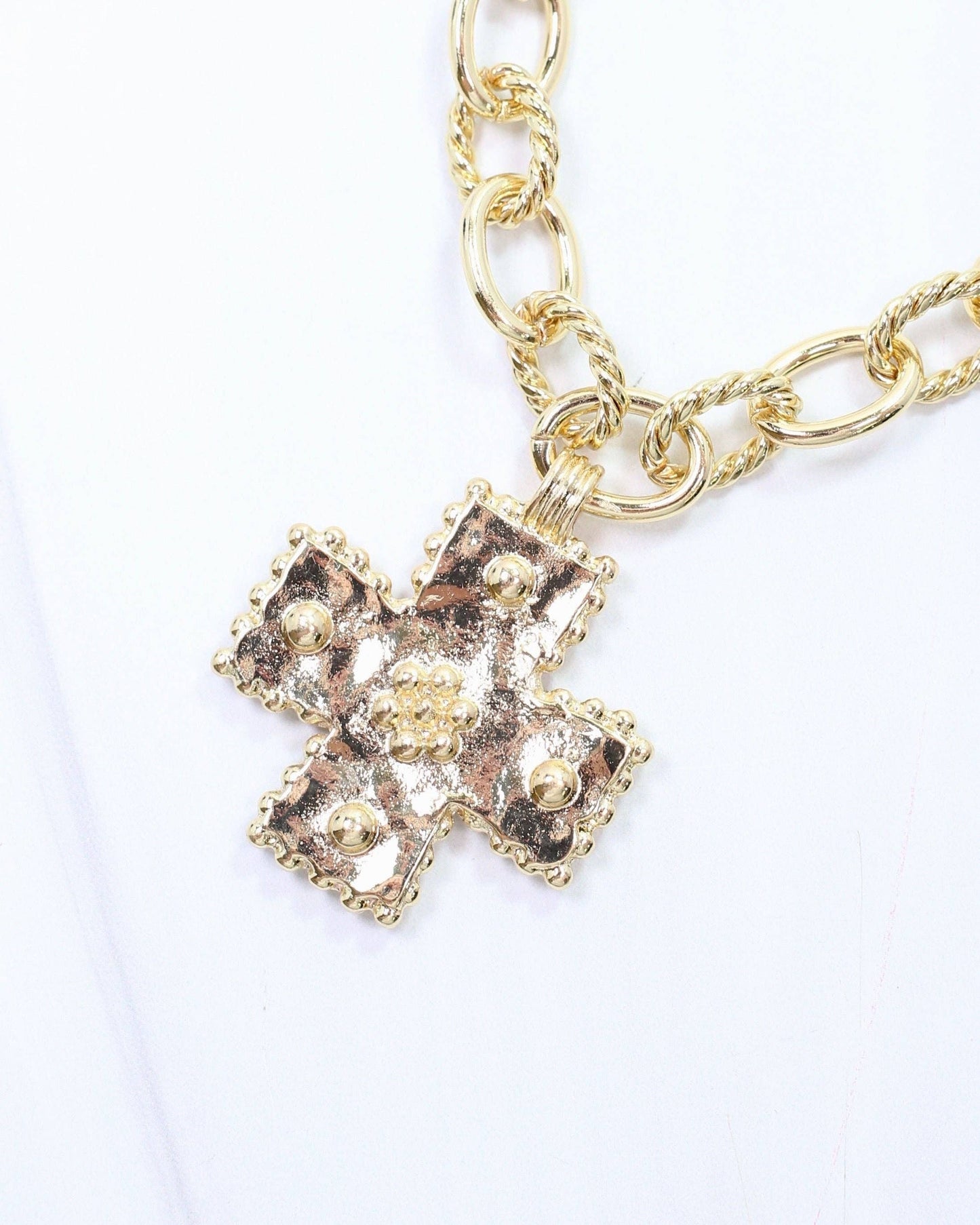 Murray Cross Charm Necklace - Gold