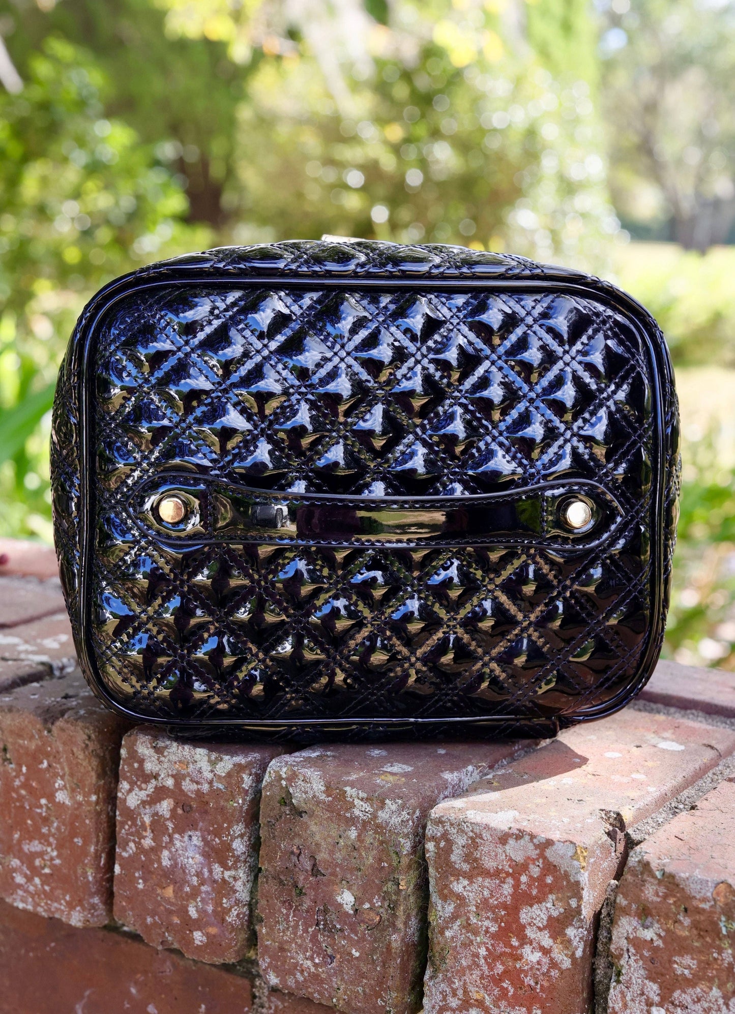 Hampton Train Case Black Patent