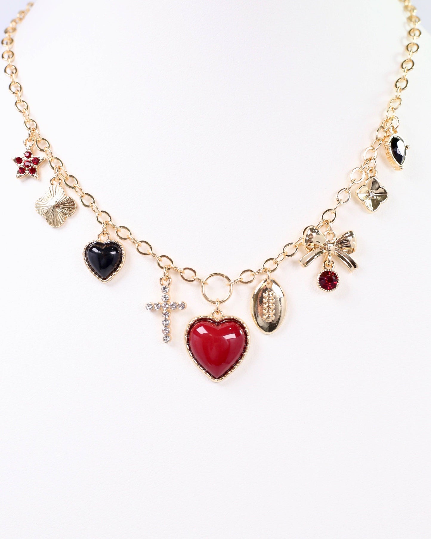 Bentley Charm Necklace - Red & Black
