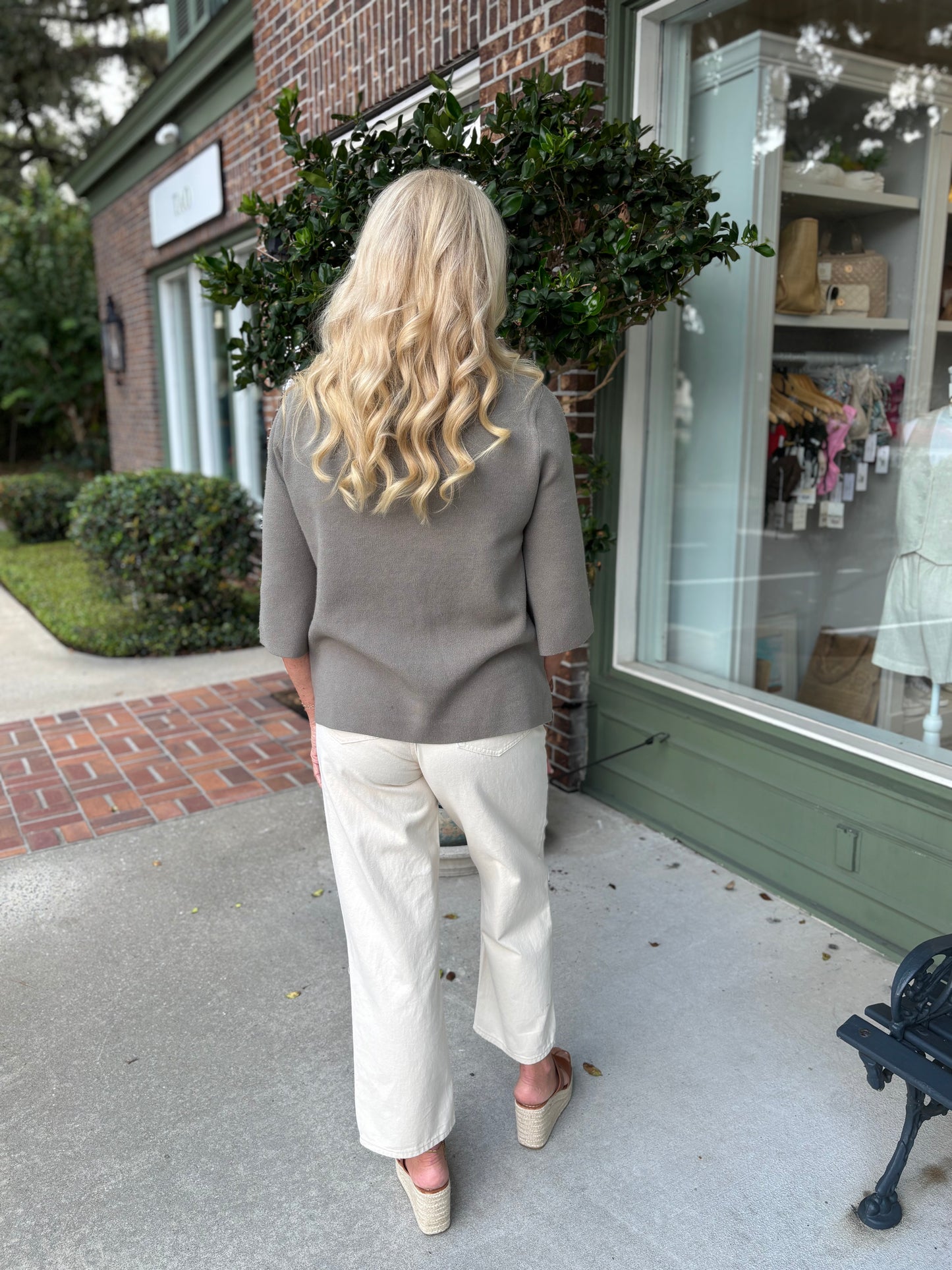 Audrey Mock Neck Sweater - Washed Olive