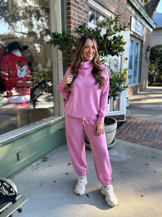 Milly Mock Neck Modal Pullover - Bubblegum