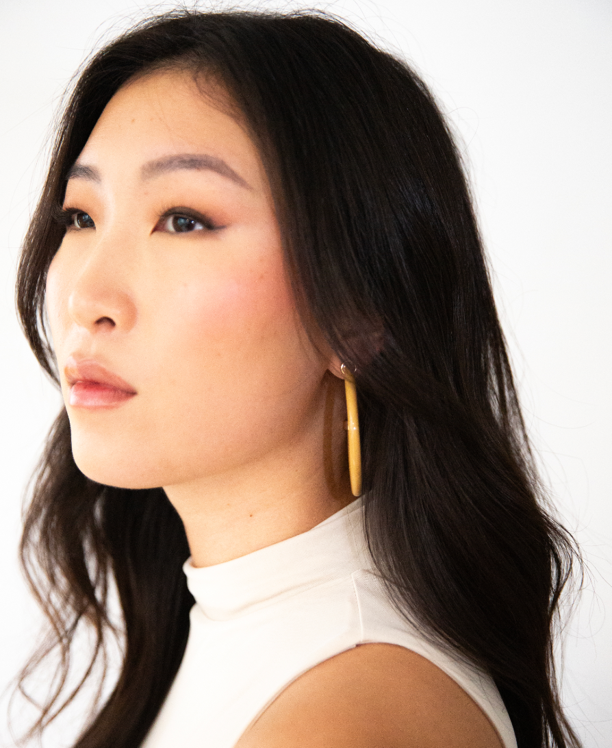 Lightweight Large Hoop Earrings - Camel