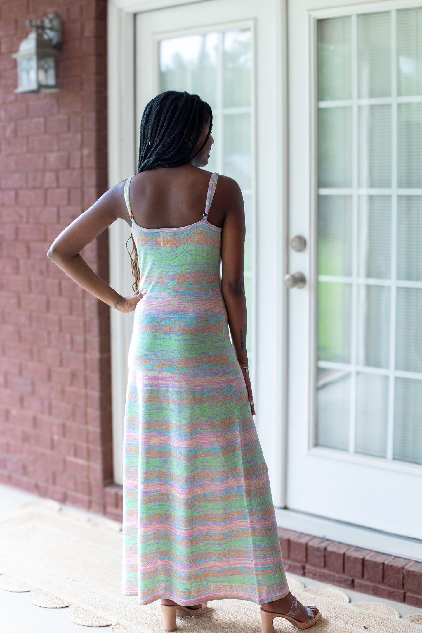 Pastel Striped Dress - Multicolor