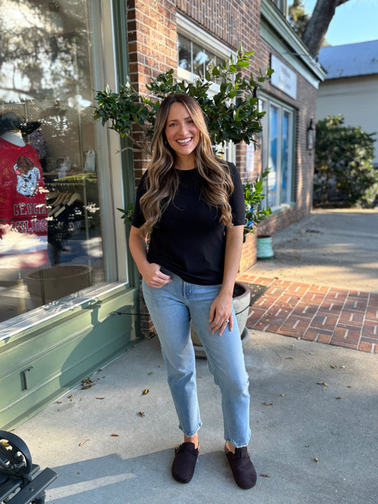 Ultra Soft 3/4 Length Sleeve Tee - Black