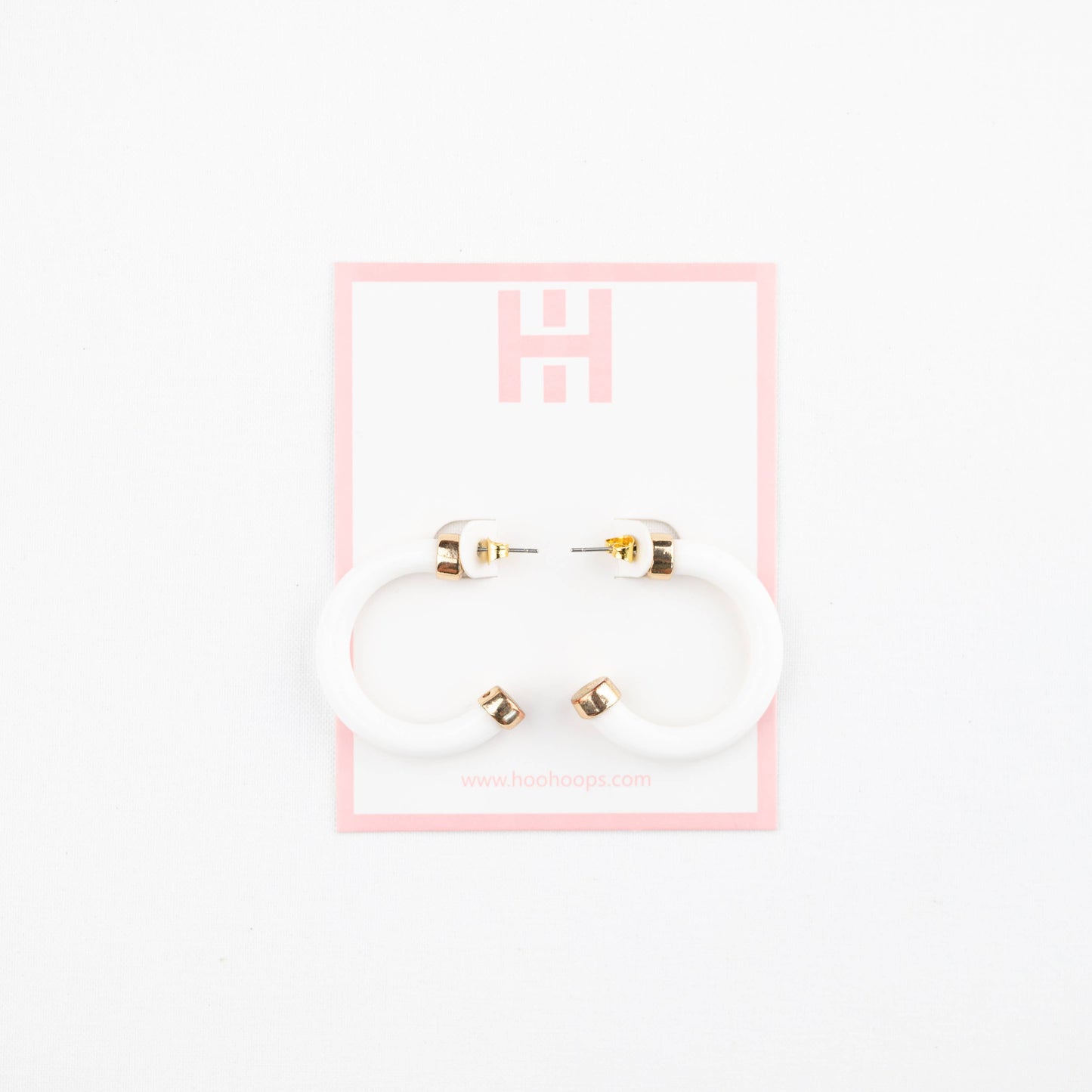 Lightweight Hypoallergenic Small Hoop Earrings - White