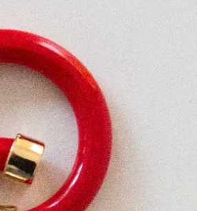 Lightweight Hypoallergenic Small Hoop Earrings - Red