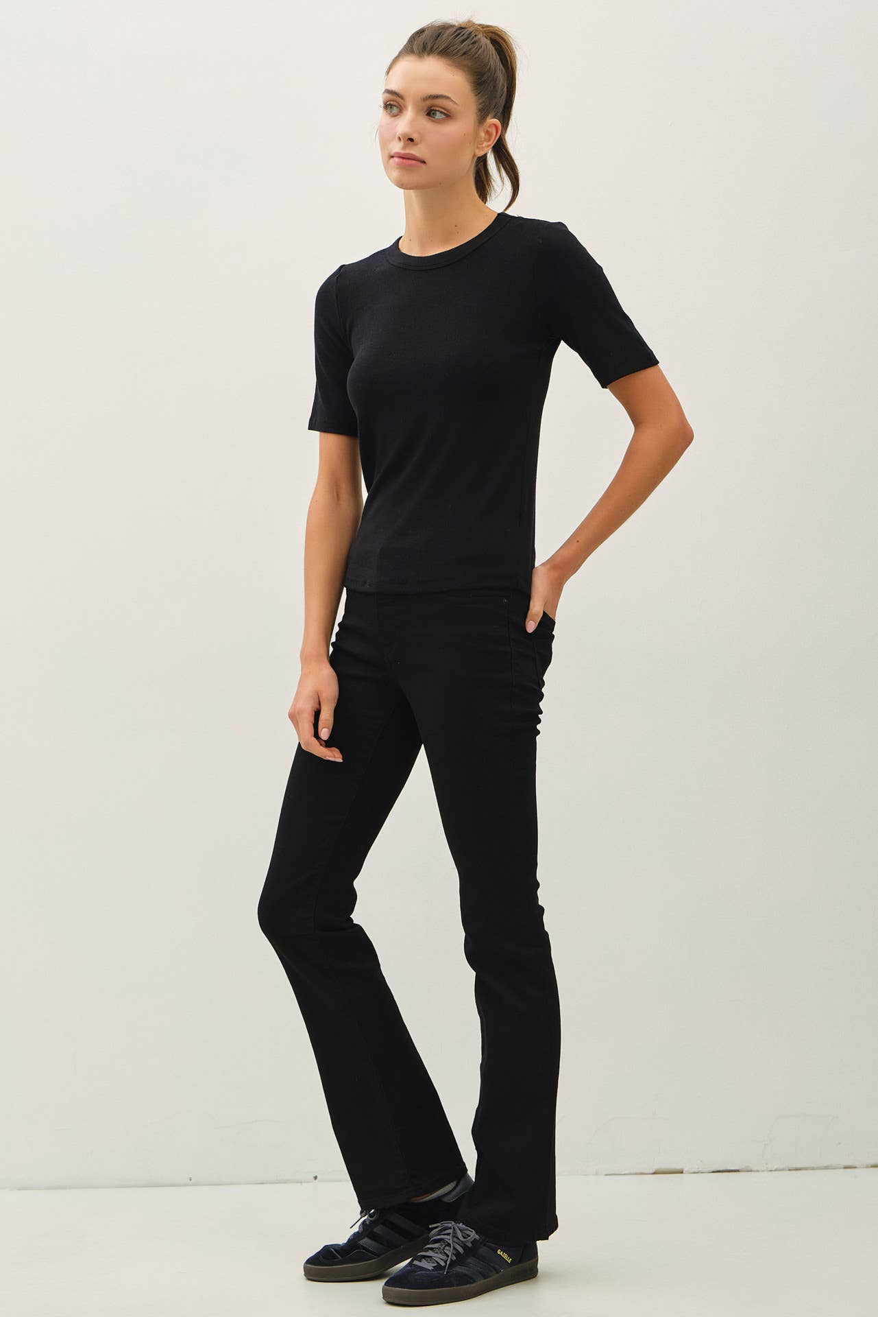 Ultra Soft 3/4 Length Sleeve Tee - Black