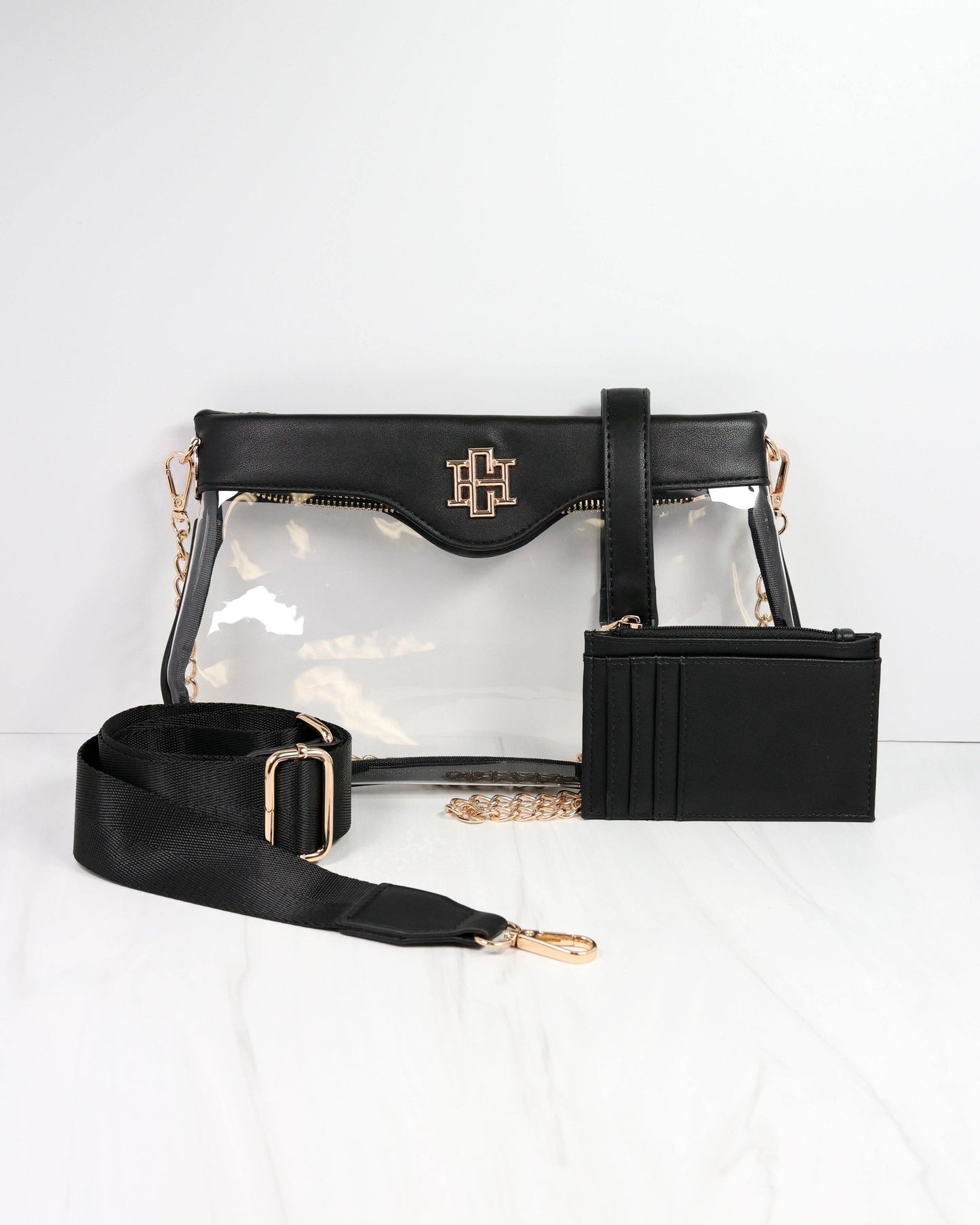 Madi Clear Crossbody Black