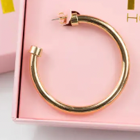 Lightweight Large Hoop Earrings - Gold