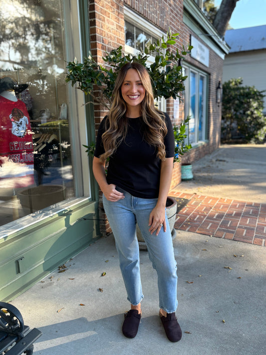 Ultra Soft 3/4 Length Sleeve Tee - Black