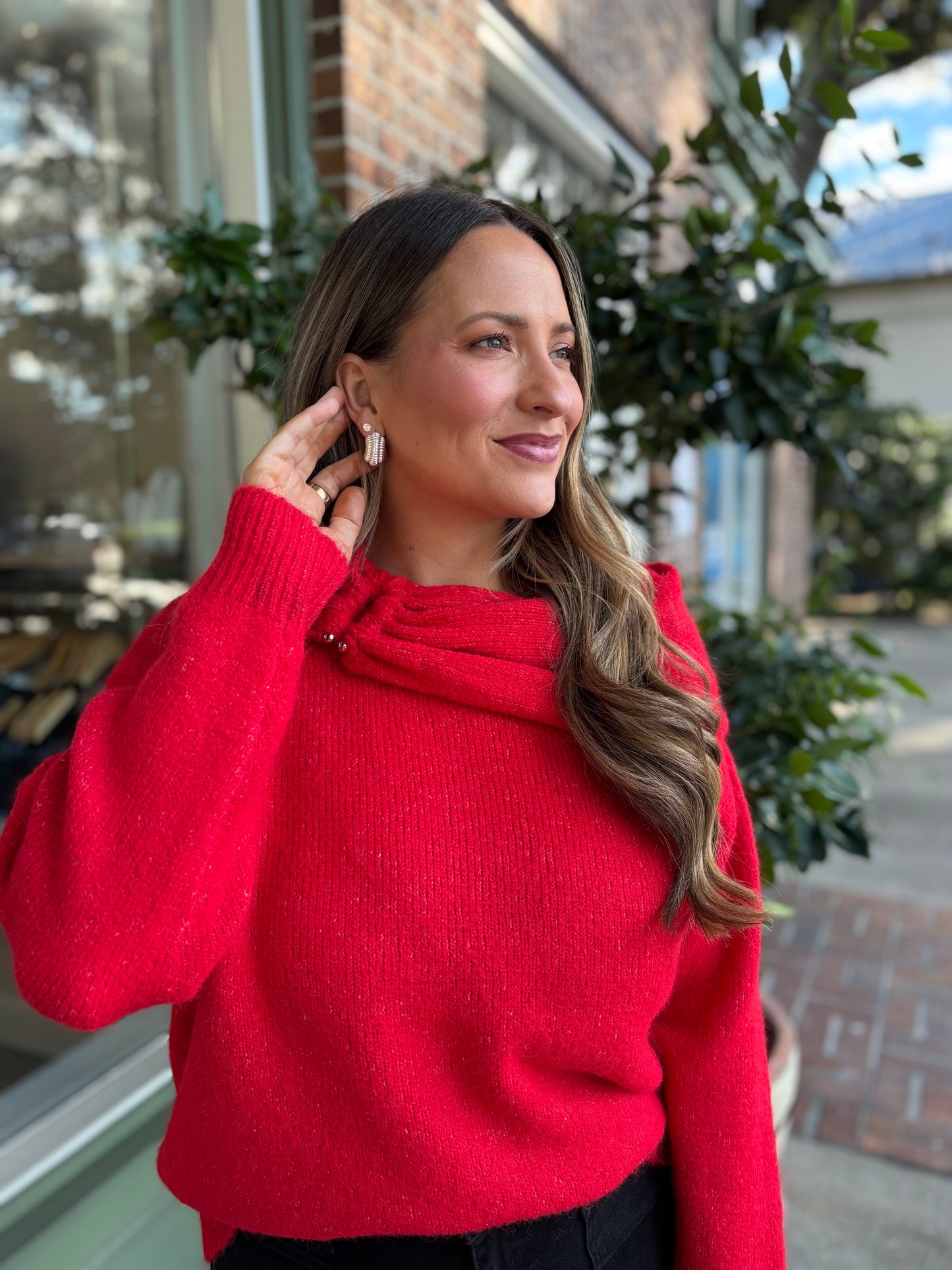 Candy Apple Off The Shoulder Sweater