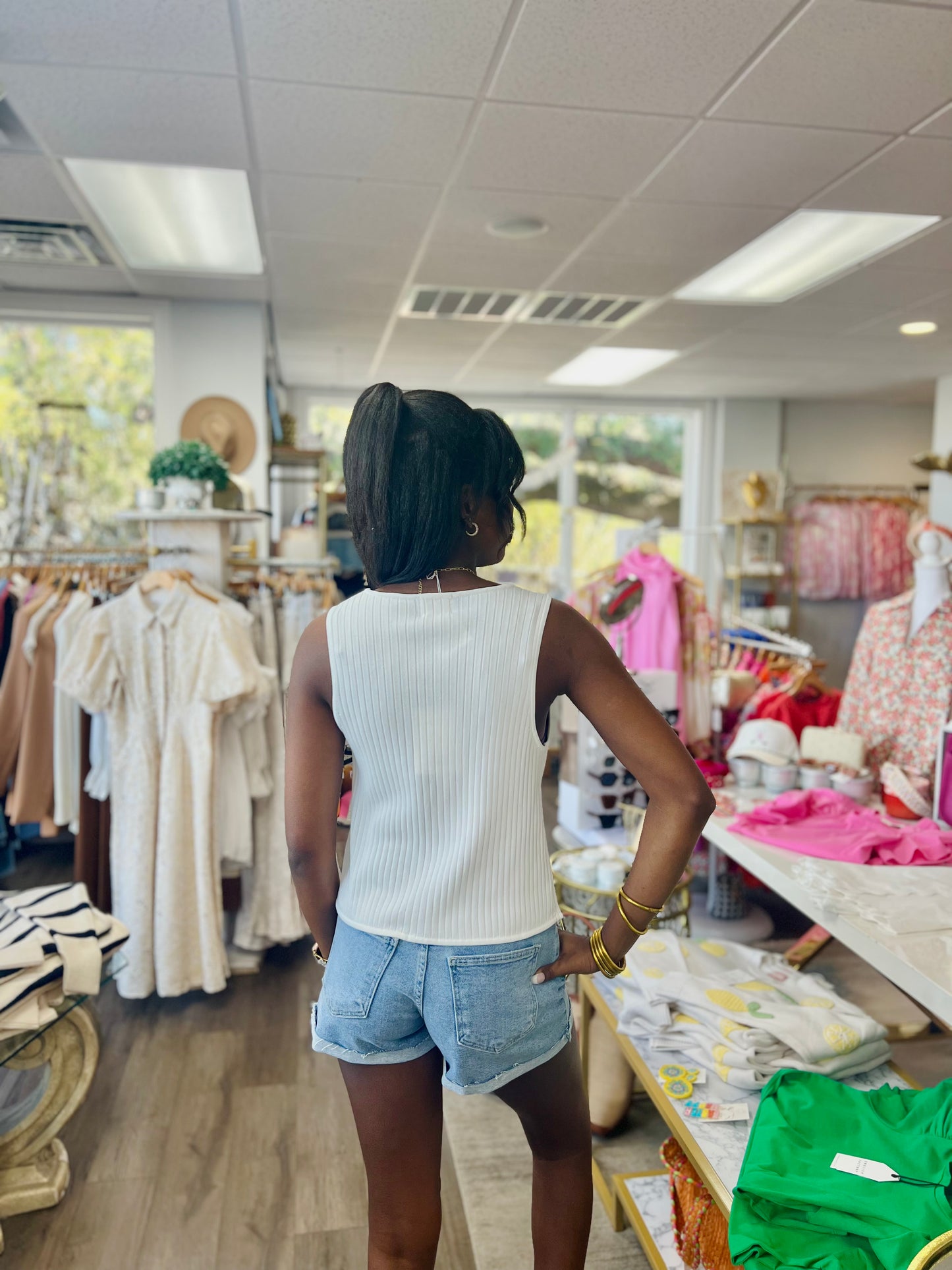 Show Me Your MuMu - Time Out Top - White Rib Knit