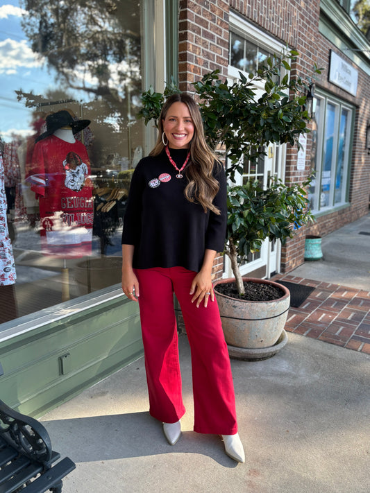 Audrey Mock Neck Sweater - Black