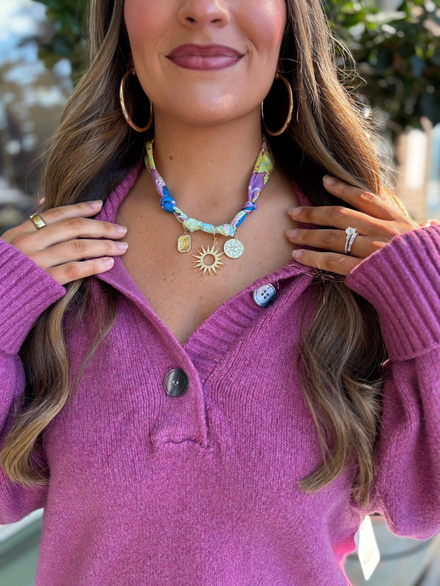 Free People - Trading Up Polo - Magenta Haze Melange