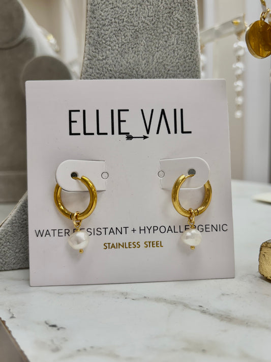 Ellie Vail - Weston Mini Hoop Pearl Earring