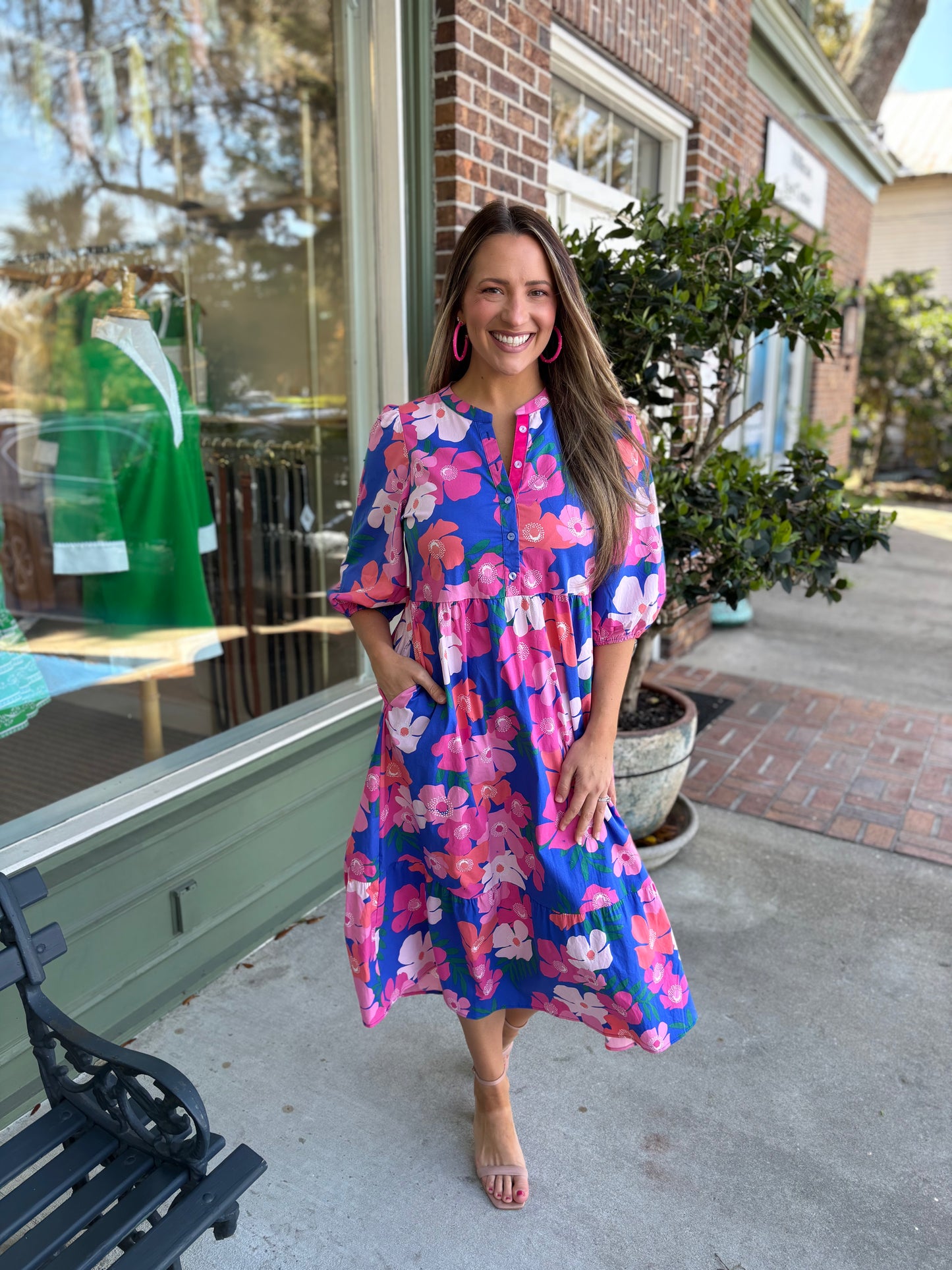 Mary Square - The Riley Dress - Petal Pop Blue