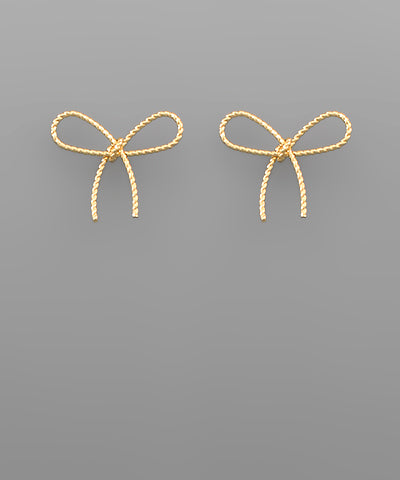 Textured Wire Bow Earrings