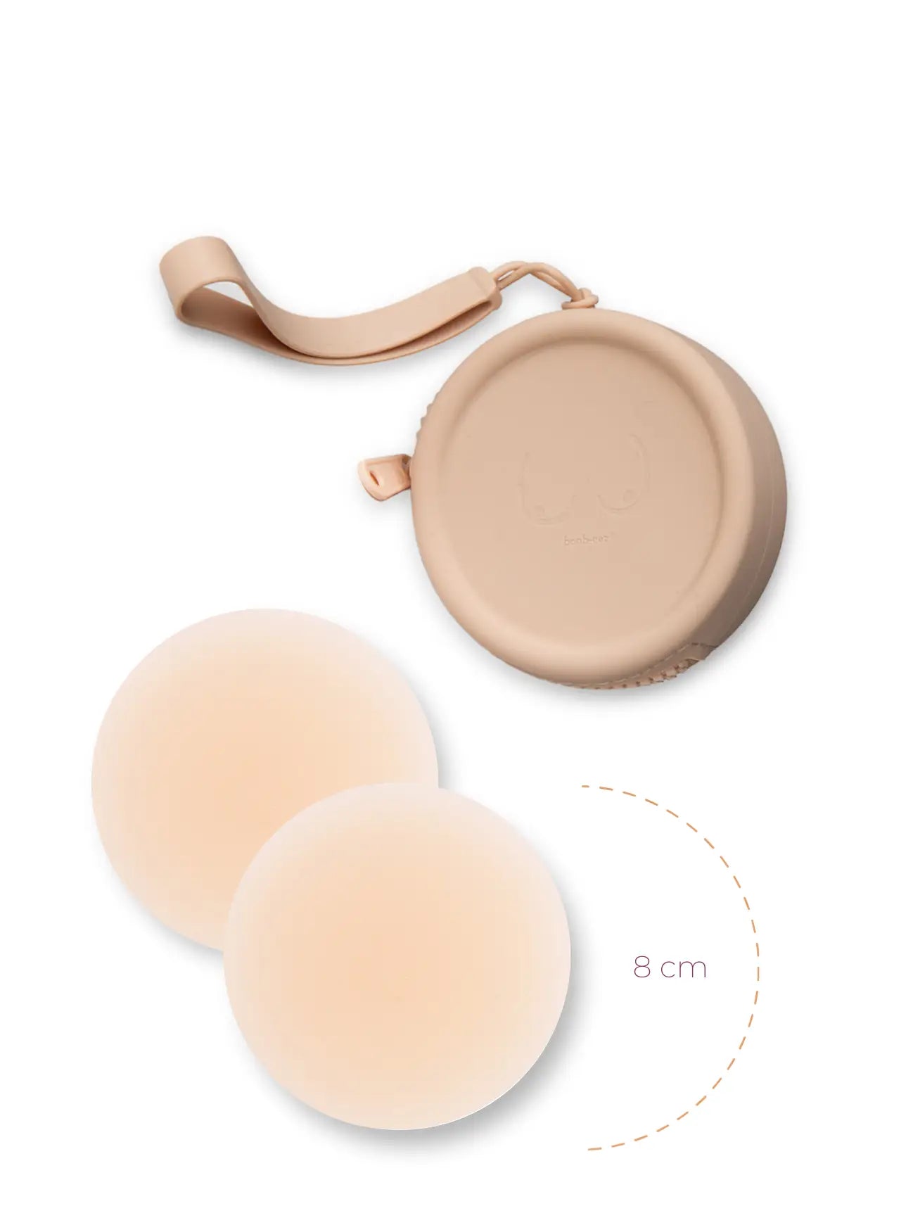 DELUXE DUO - SILICONE TRAVEL CASE + X1 PAIR OF NIPPLE COVERS BY BOOB-EEZ® - Light Tint