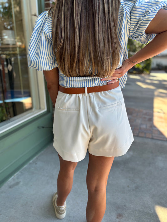 Best Dressed Tailored Shorts - Ivory