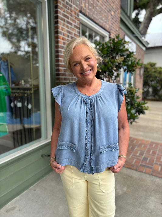 Blissful Blouse - Denim