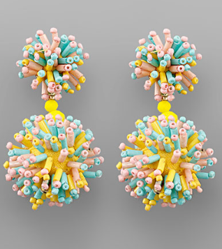 Pom Drop Earring