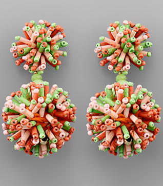 Pom Drop Earring