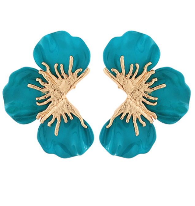 Epoxy Flower Petal Earrings
