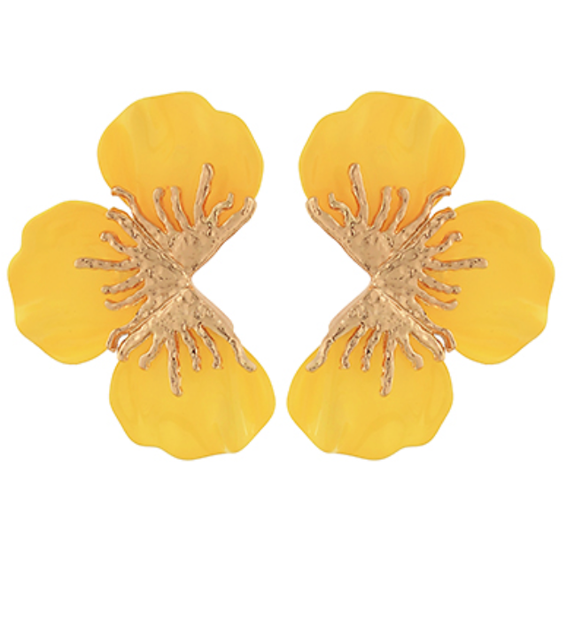 Epoxy Flower Petal Earrings