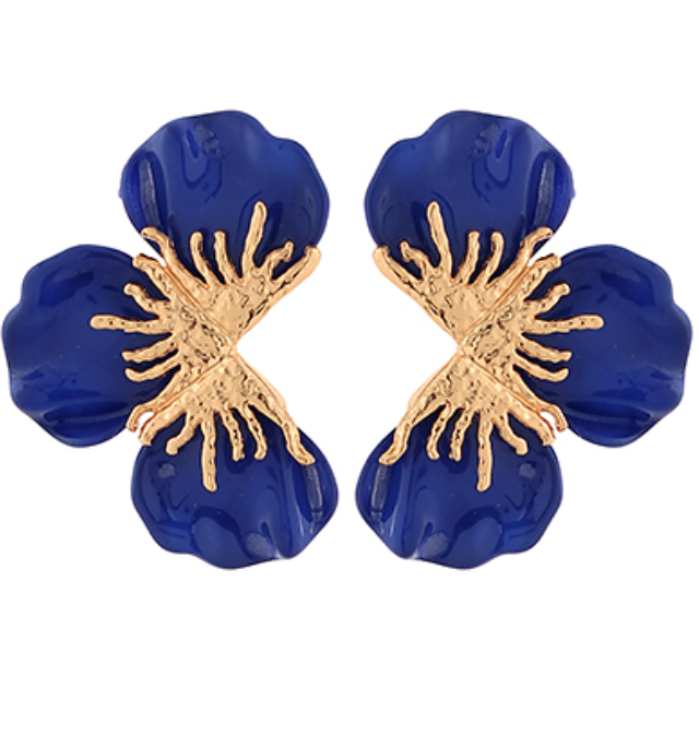Epoxy Flower Petal Earrings