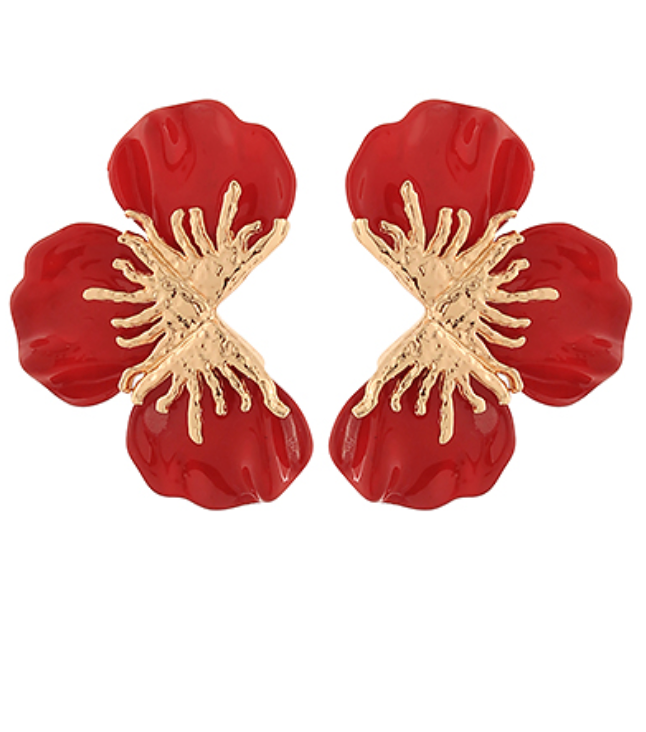 Epoxy Flower Petal Earrings
