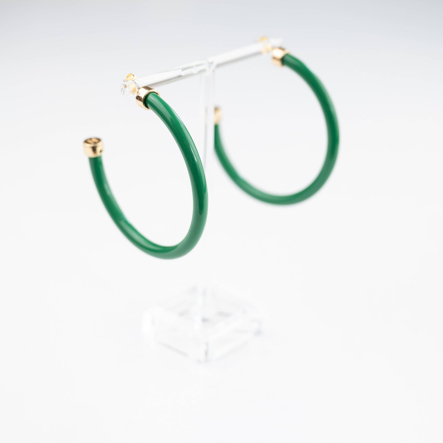 Lightweight Large Hoop Earrings - Kelly Green