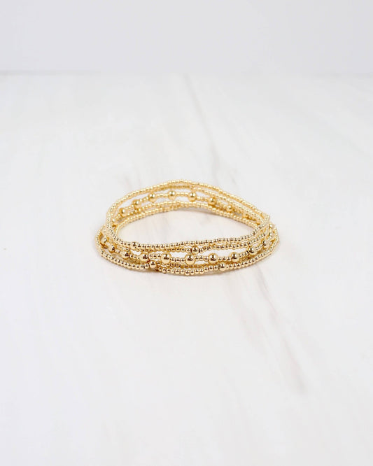 Anadarko Beaded Bracelet Set - Gold - KJ Clothier