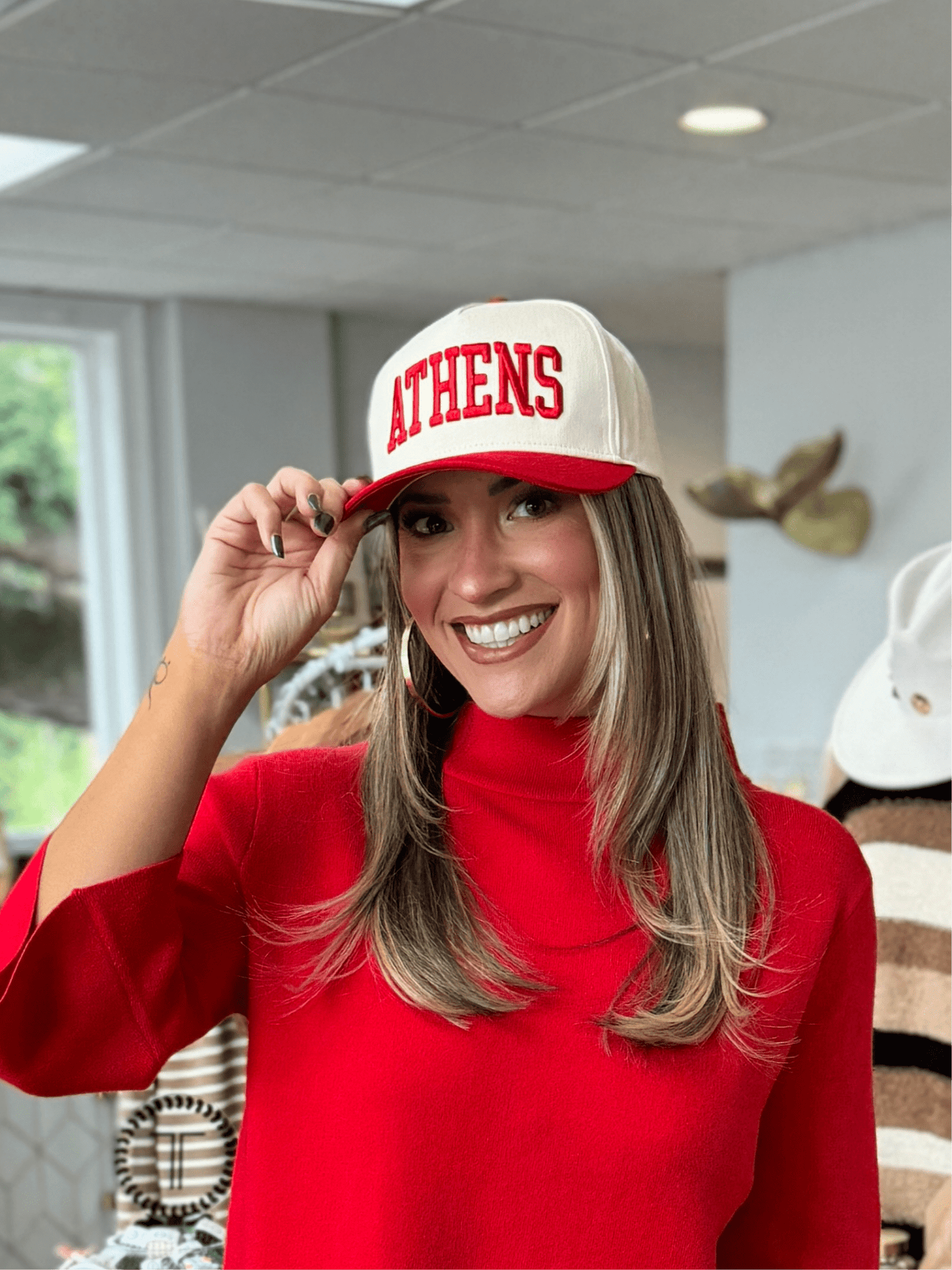 ATHENS Hat - Red Combo - KJ Clothier