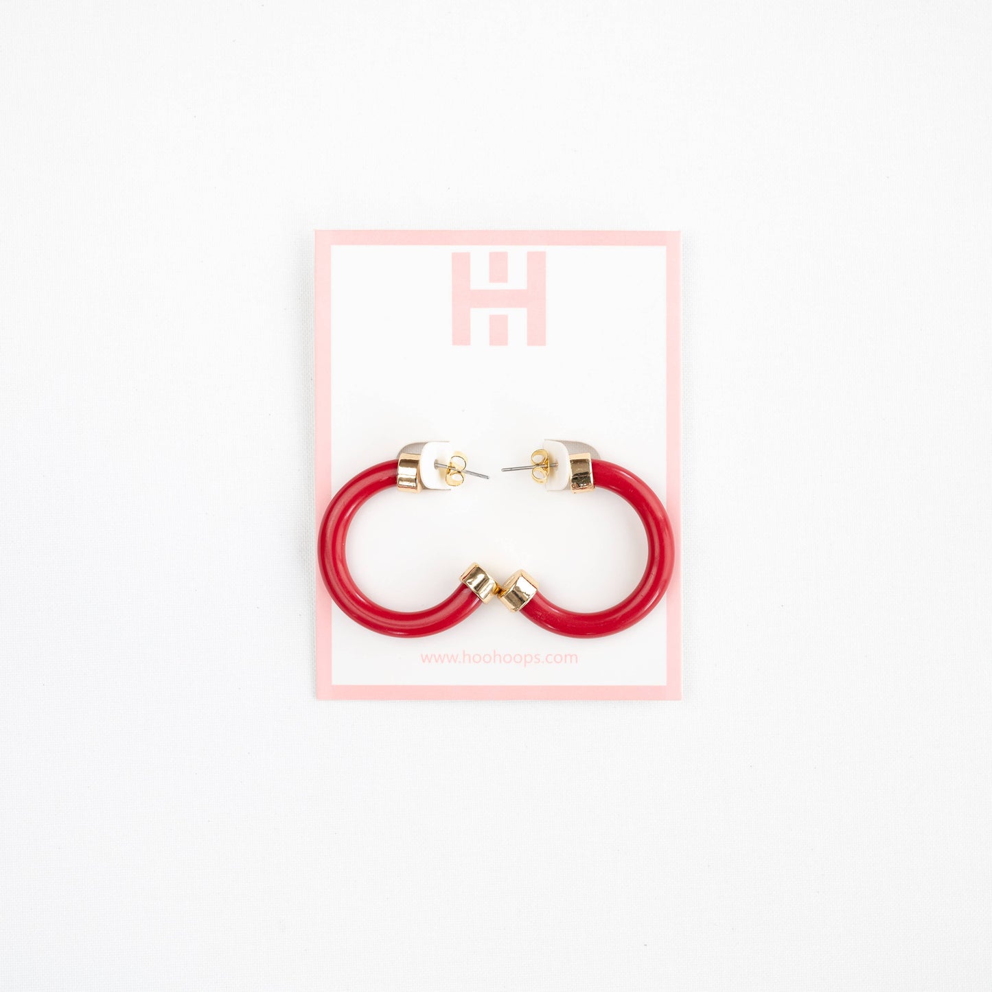 Lightweight Hypoallergenic Small Hoop Earrings - Red