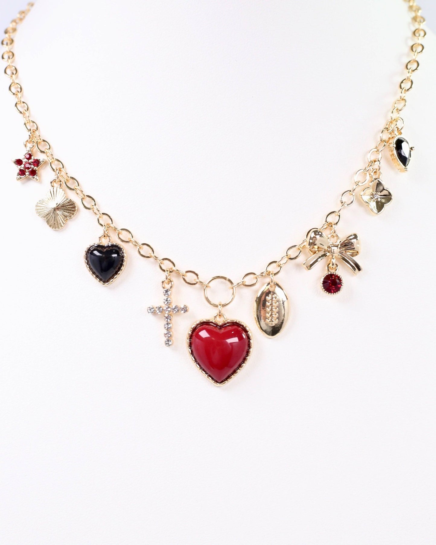 Bentley Charm Necklace - Red & Black - KJ Clothier