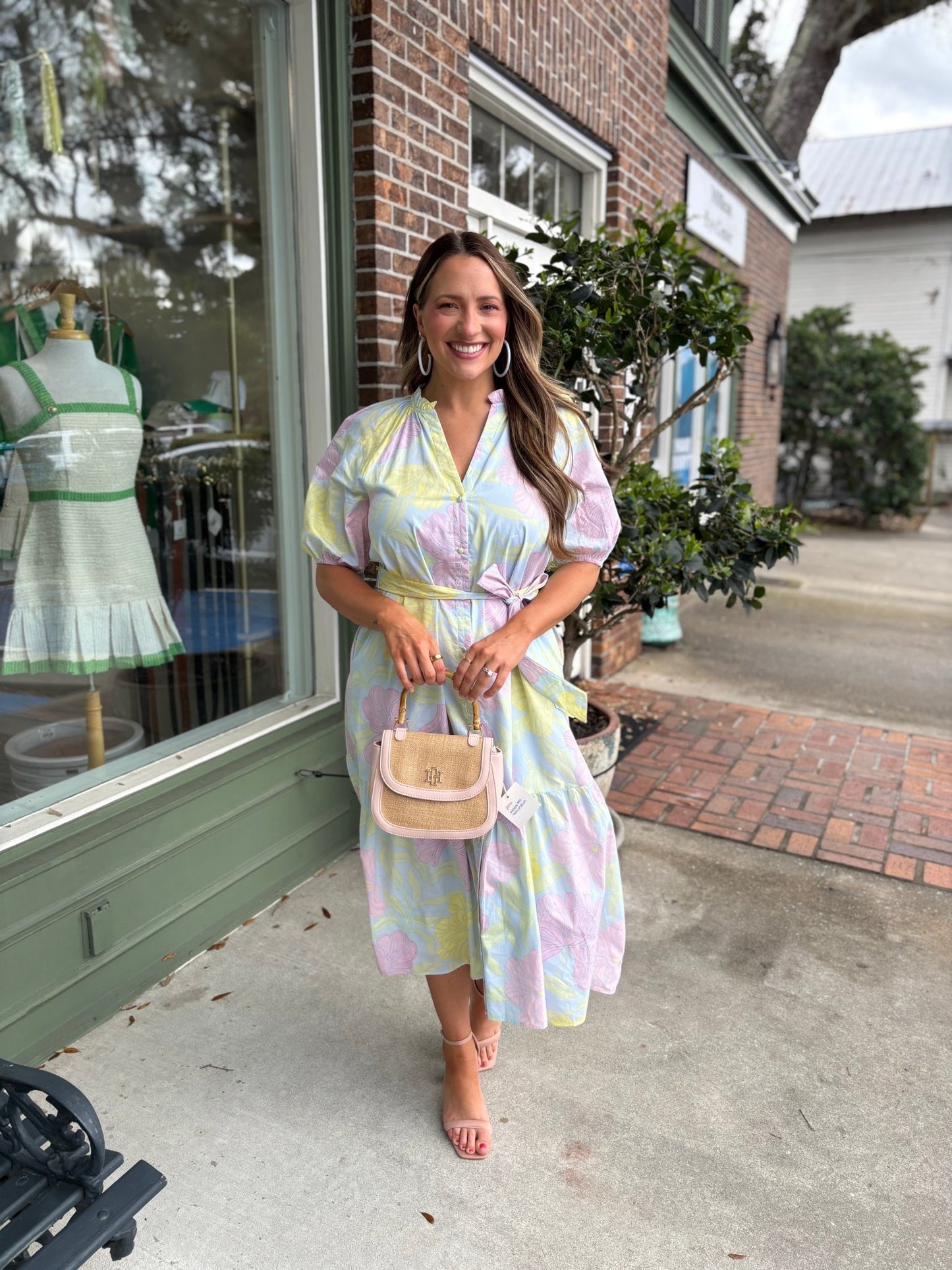 Brisa Floral Wynette Tiered Midi Dress - KJ Clothier