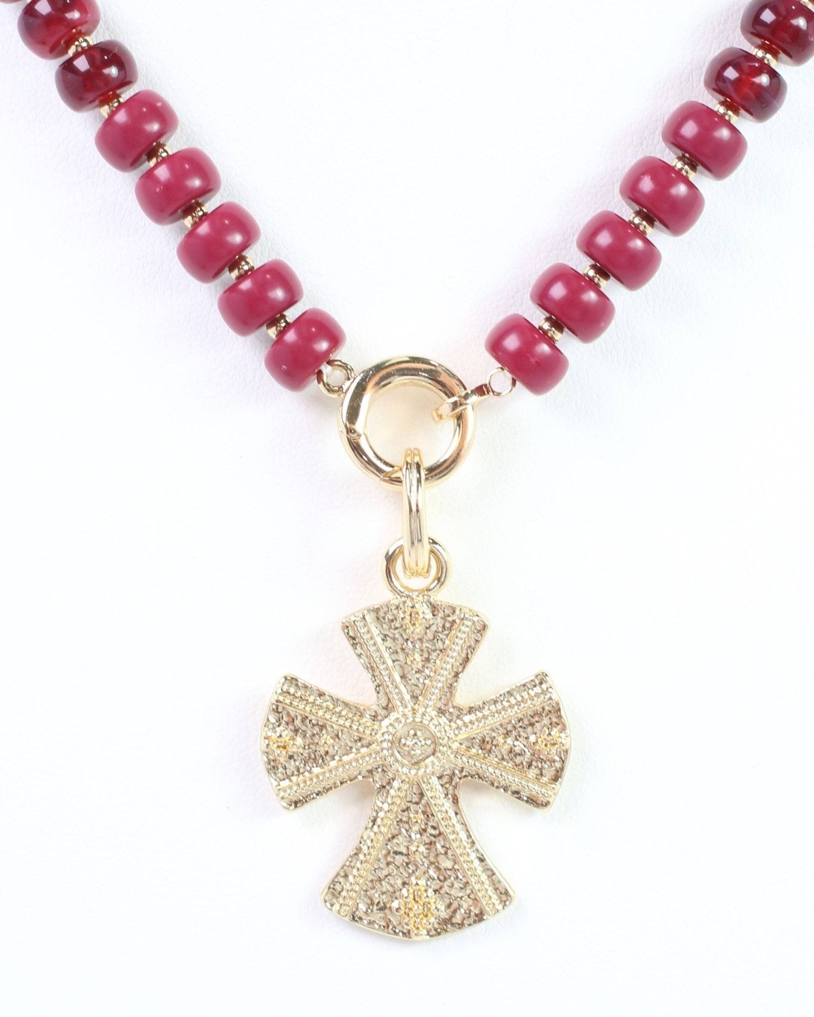 Brunson Cross Charm - Gold - KJ Clothier