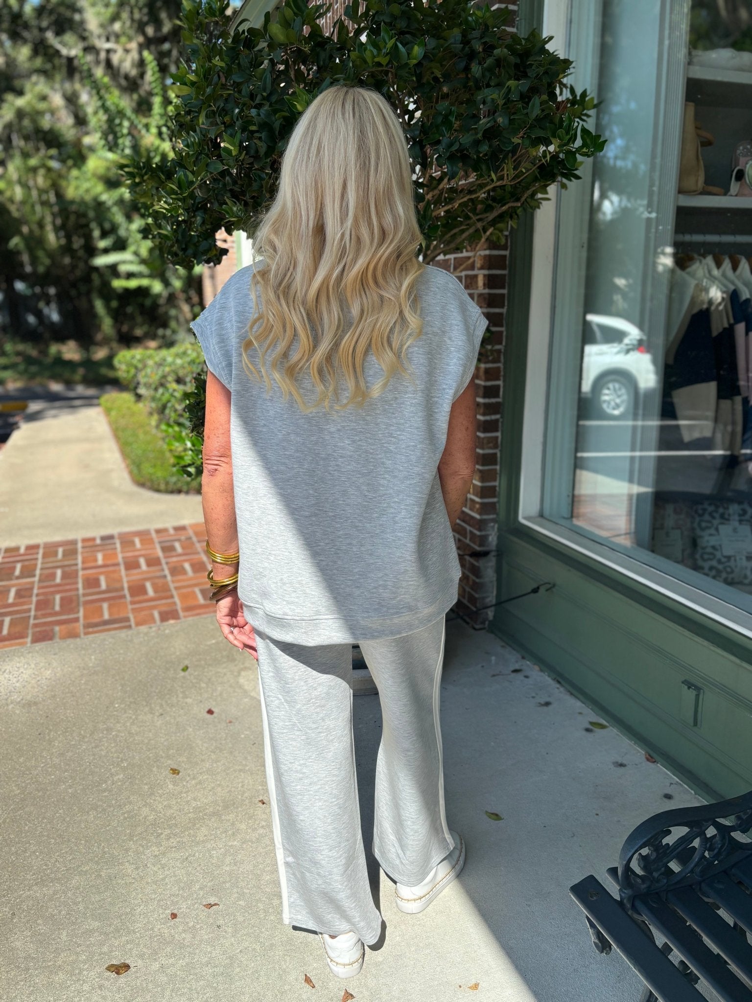 Butter Mock Neck Short Sleeve Top - Heather Gray - KJ Clothier