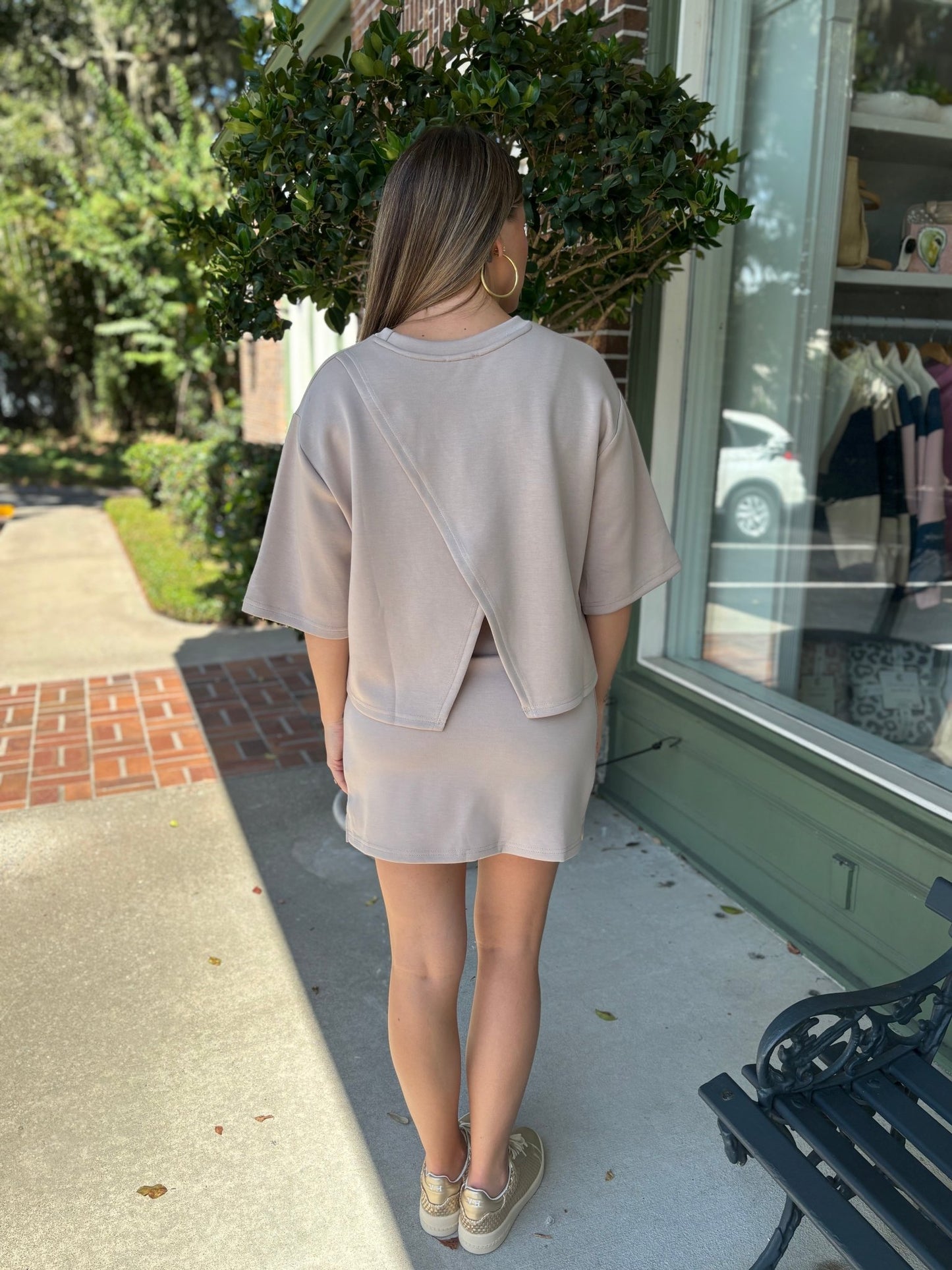 Butter Overlap Back Top - Taupe - KJ Clothier