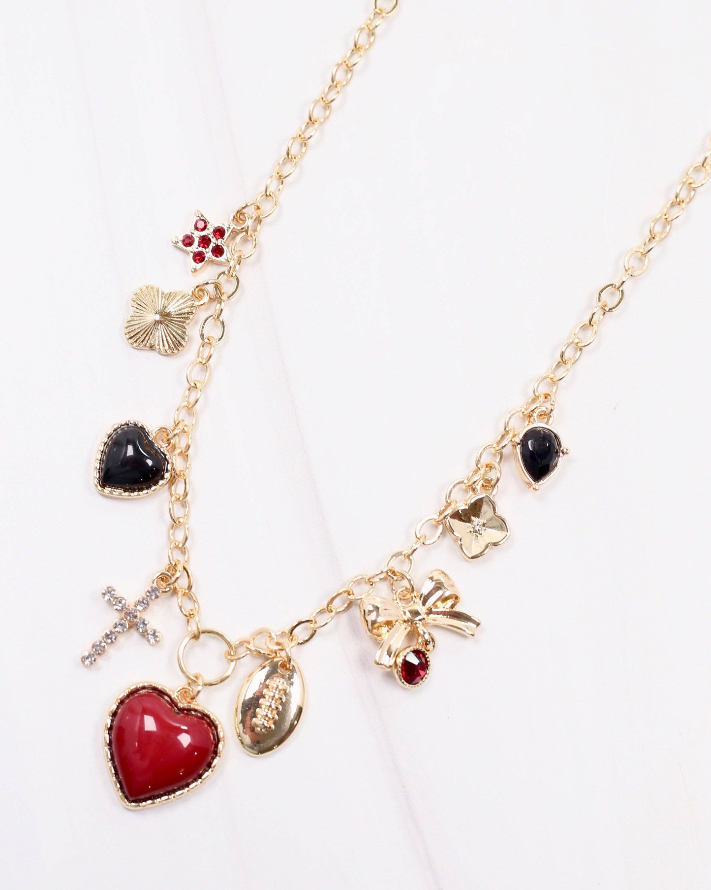 Bentley Charm Necklace - Red & Black