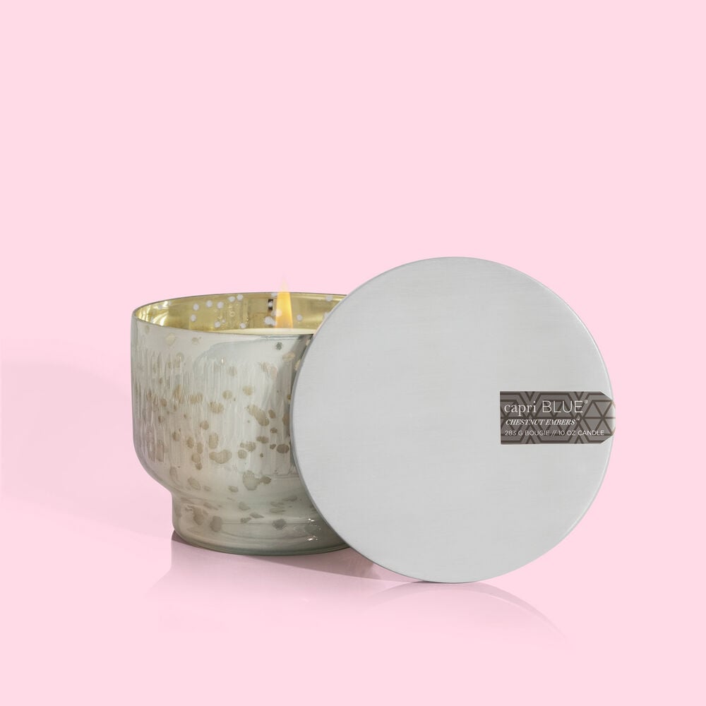 Capri Blue - Chestnut Embers Holiday Mercury Inverted Jar, 10oz - KJ Clothier