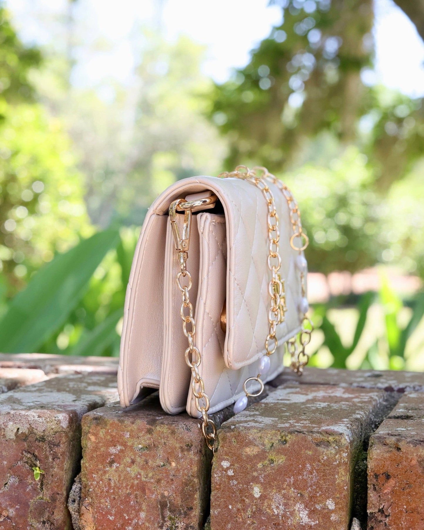 Caroline Hill - Brynleigh Clutch Crossbody - Pearl Quilted - KJ Clothier